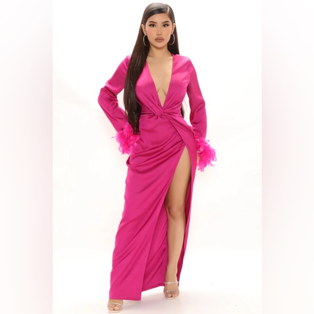 NWT- FEELING SPOILED SATIN MAXI DRESS